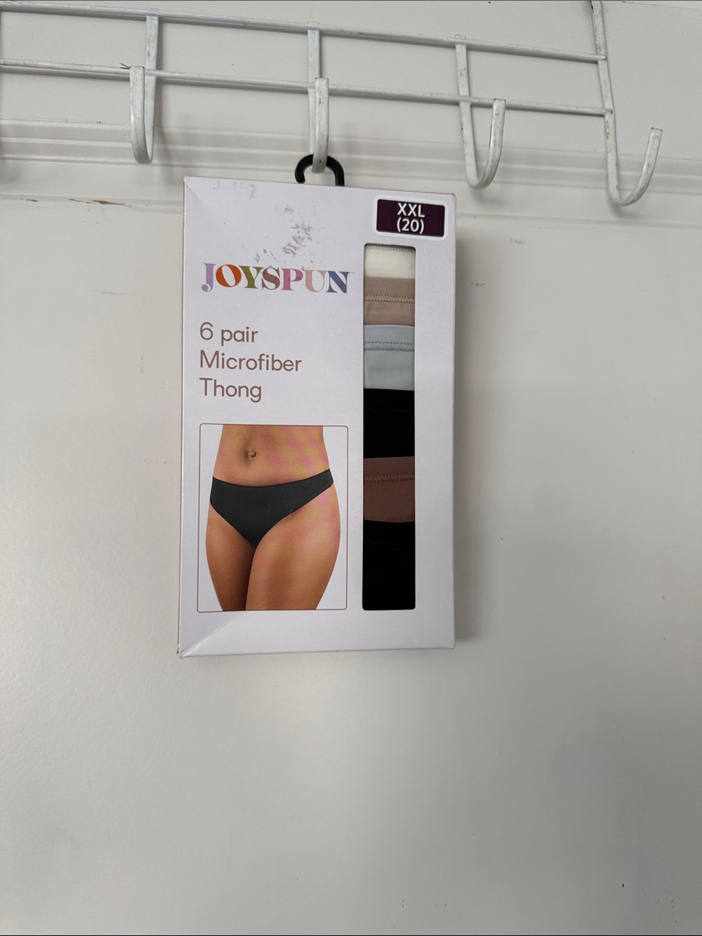 Joyspun Women's 6-Pack Microfiber Thongs - Black, White, Tan